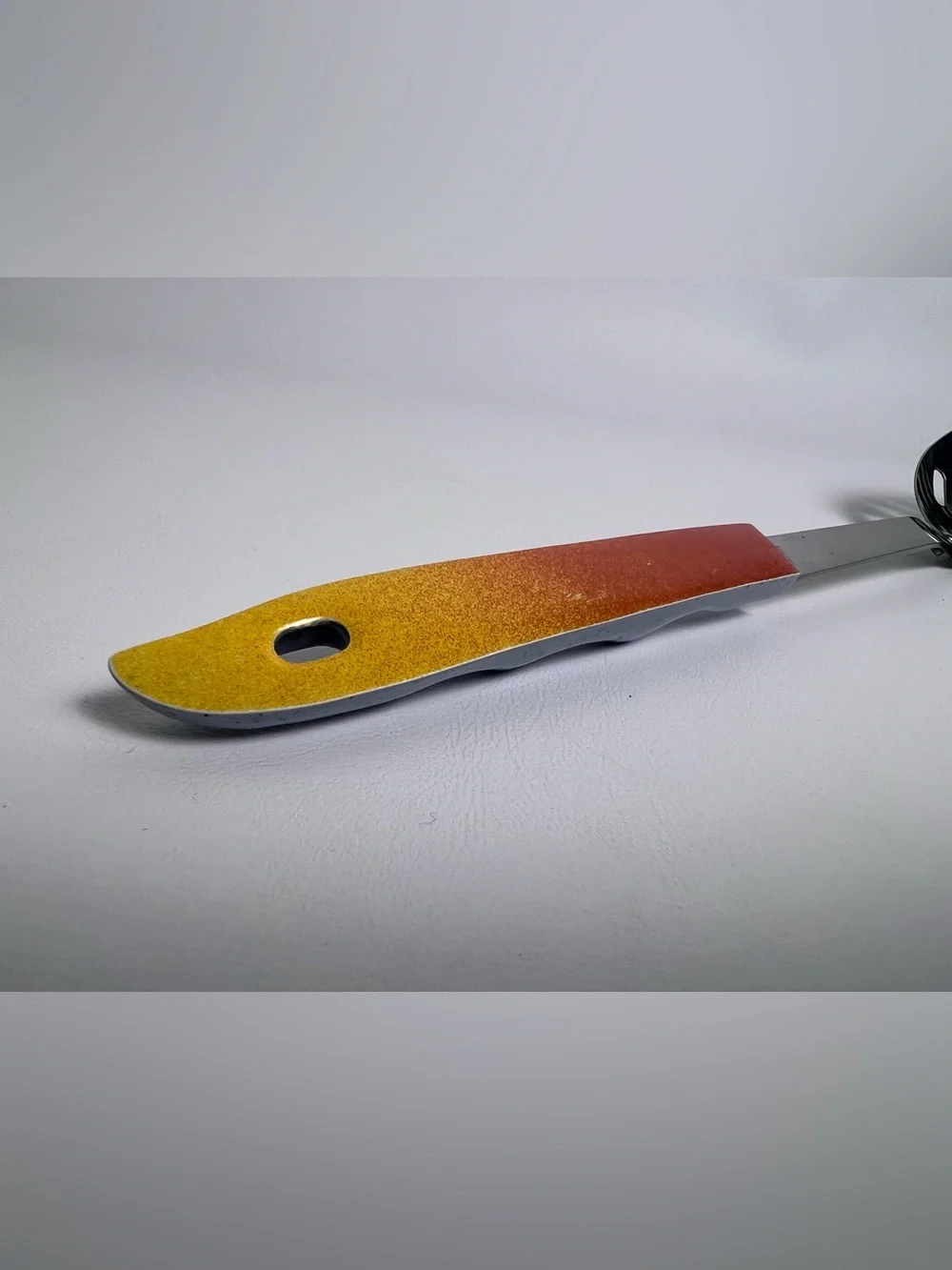 VTG Heart Slotted Utensil Serving Spoon Handle Orange Blue Stainless Japan 60’s
